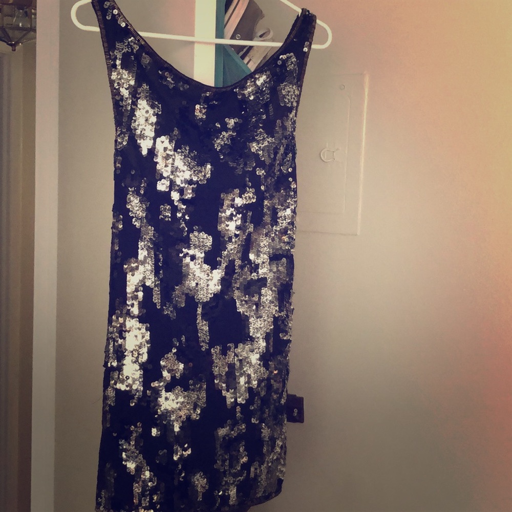 Diesel elitop black silver sequins dress XS